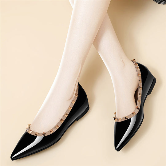 Damen elegante spitze Ballerinas mit Nieten EB