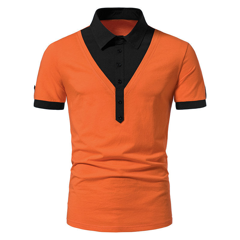 Herren Poloshirt mit modernem V-Ausschnitt und kontrastierenden Akzenten EB