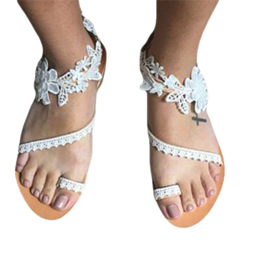 Damen Elegante Sandaletten mit floralem Spangen-Design und rutschfester Sohle EB