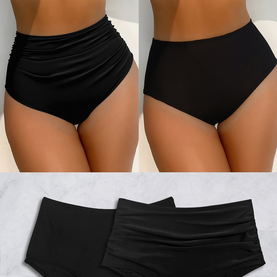 Damen Hochtaillierte Bikini-Hose mit vielseitigem Raffungselement und figurformendem Schnitt EB