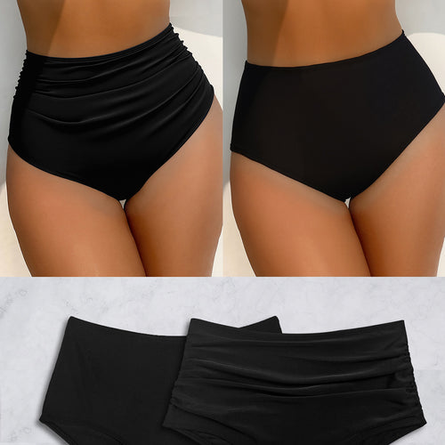 Damen Hochtaillierte Bikini-Hose mit vielseitigem Raffungselement und figurformendem Schnitt EB