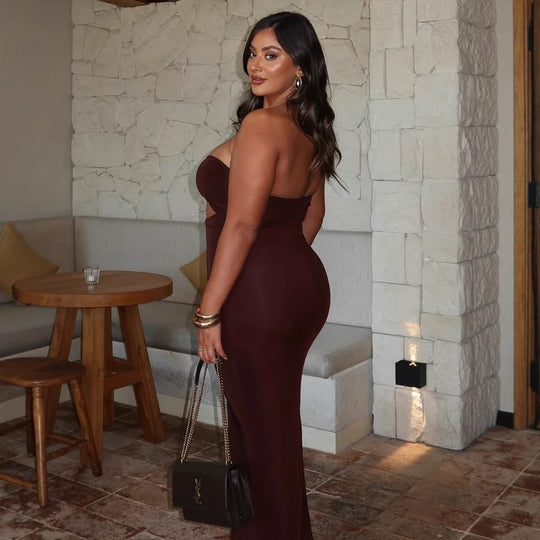 Damen Wickelkleid mit aufregendem Cut-Out und glamourösem Detail EB