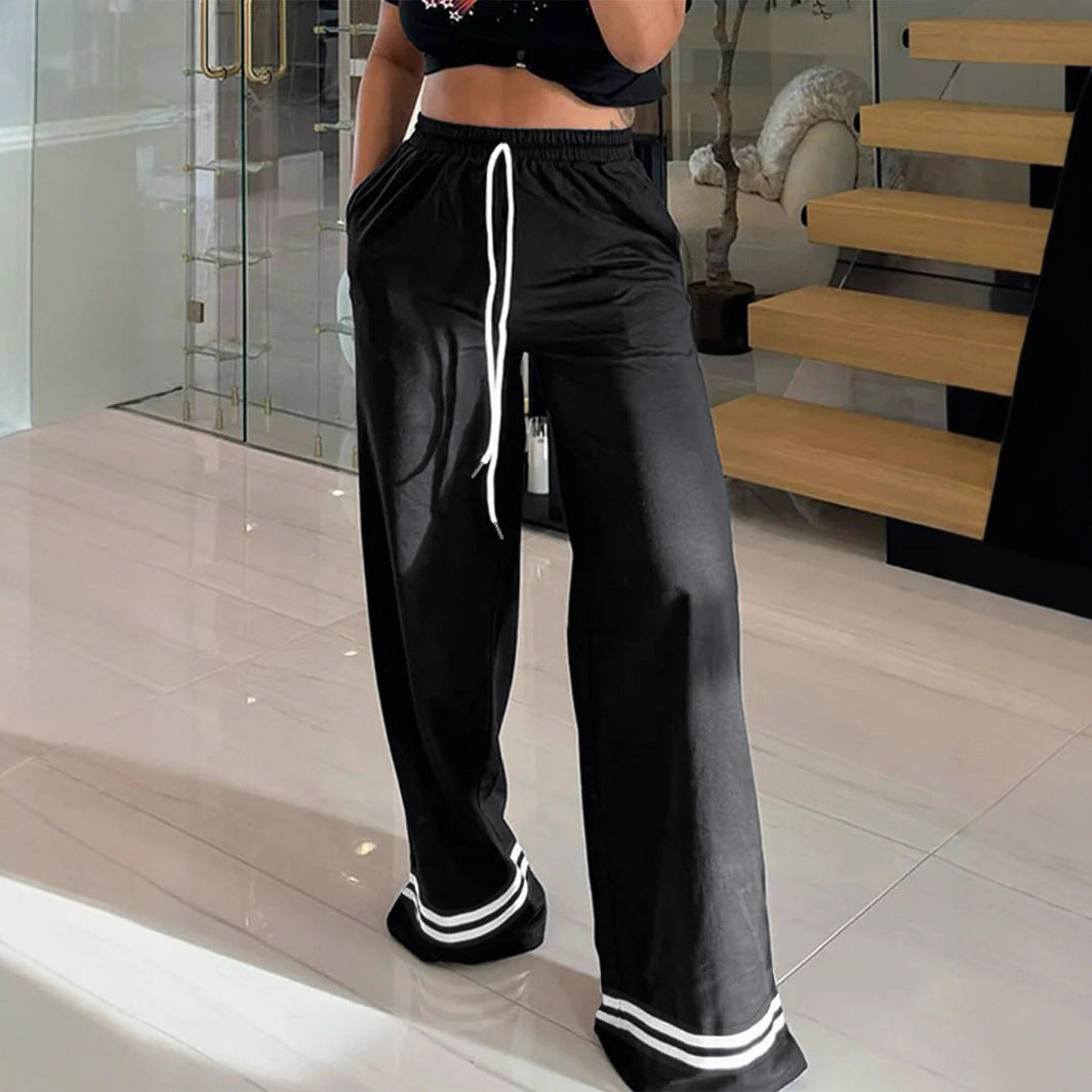 Damen Weite Freizeithose mit elastischem Bund und seitlichen Taschen EB