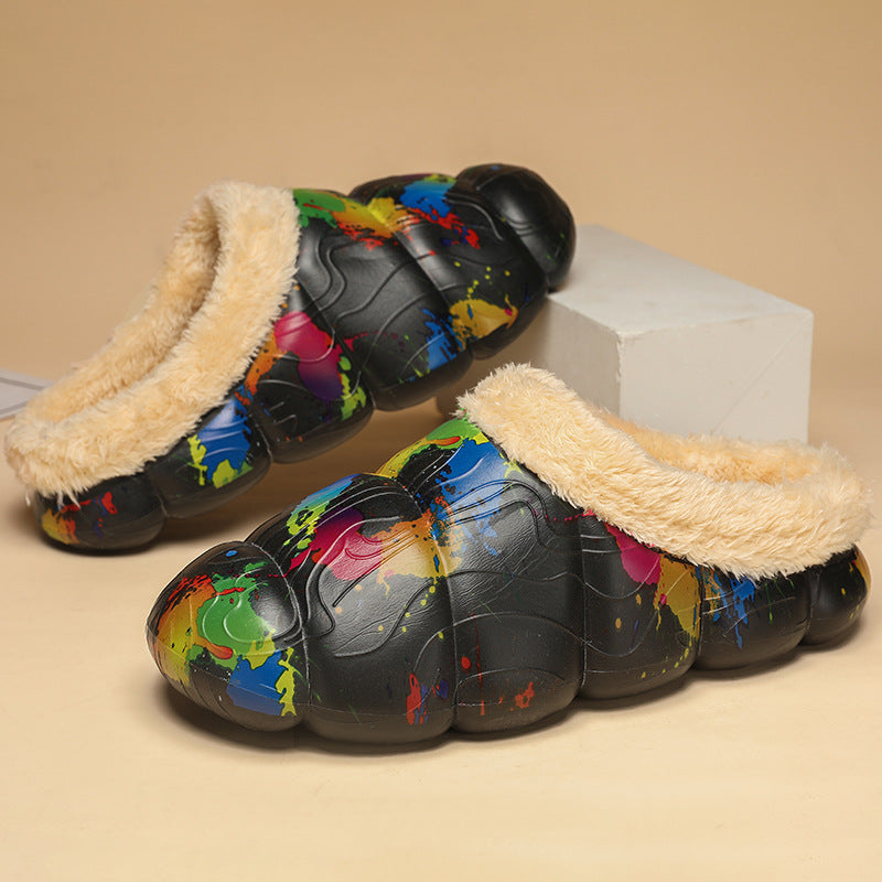 Damen Gemütliche Hausschuhe mit warmem Fleece-Futter und rutschfester Sohle EB