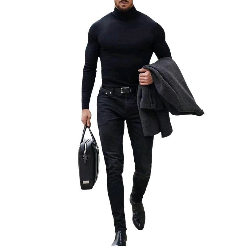 Herren Rollkragenpullover aus weichem Stretchmaterial EB