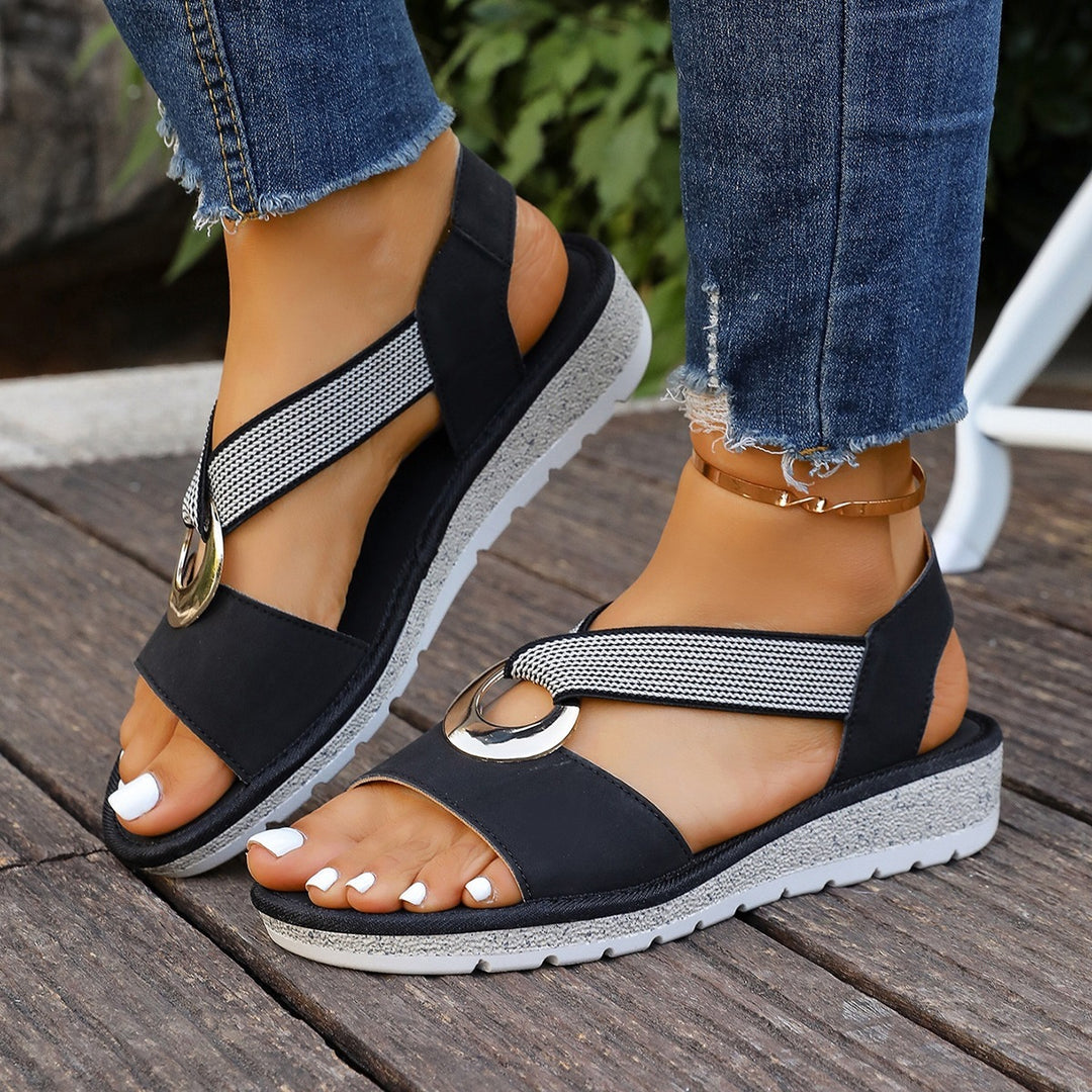 Damen Komfortable und stylische Sandalen mit verstellbaren Riemen EB