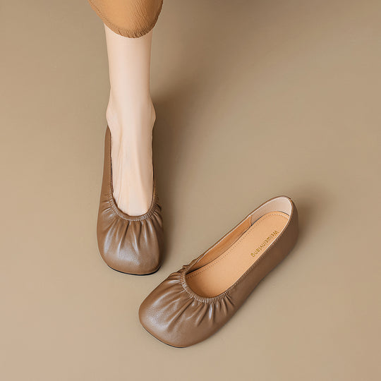 Damen Ballerinas mit elastischem Faltendesign und bequemer Innensohle EB