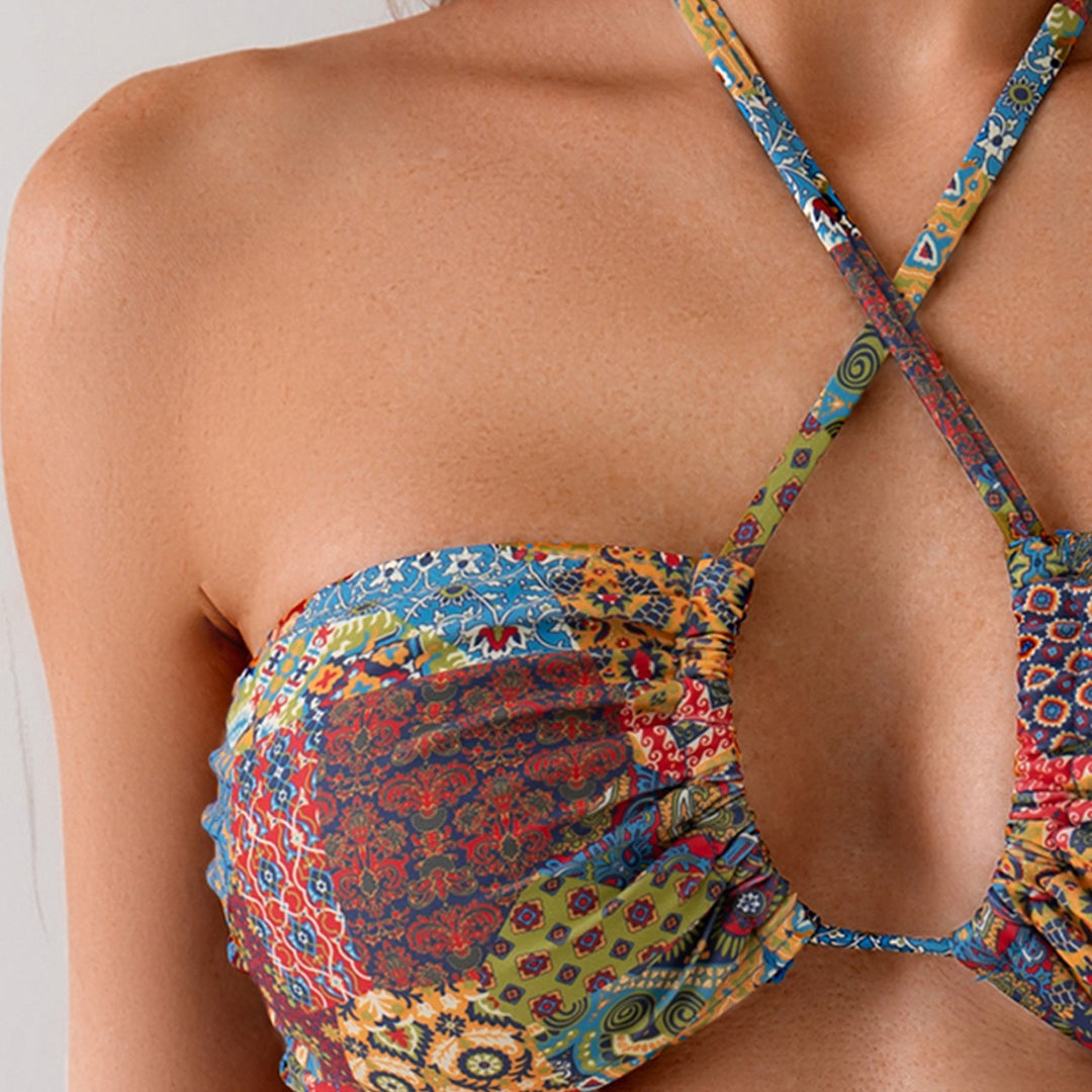 Damen Bandeau-Bikini-Set mit raffinierten Bindebändern EB