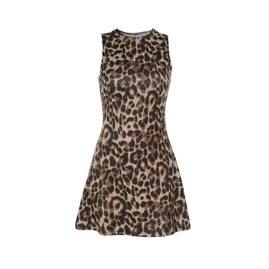 Damen Etuikleid mit Leopardenmuster und figurbetontem Schnitt EB