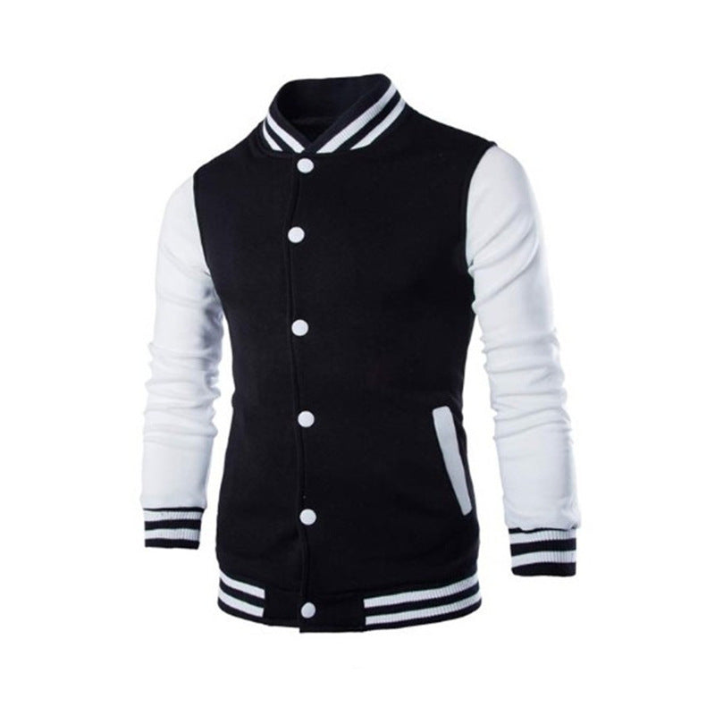 Herren nan klassische Collegejacke im Baseballstil mit kontrastärmeln und Rippbündchen EB