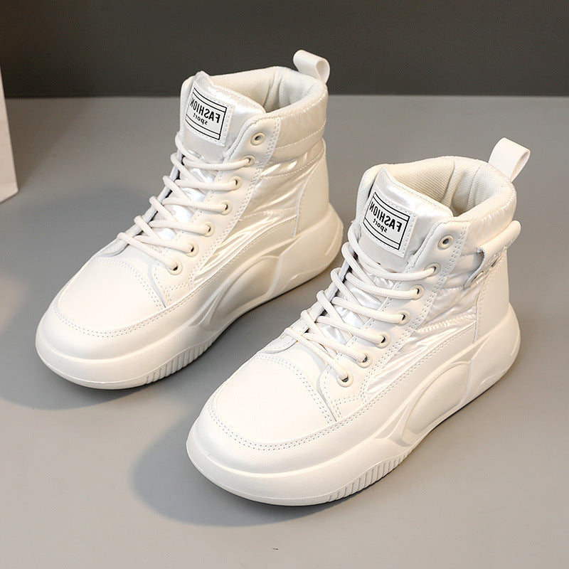 Damen Modische High-Top Sneakers mit sportlichem Design und rutschfester Sohle EB