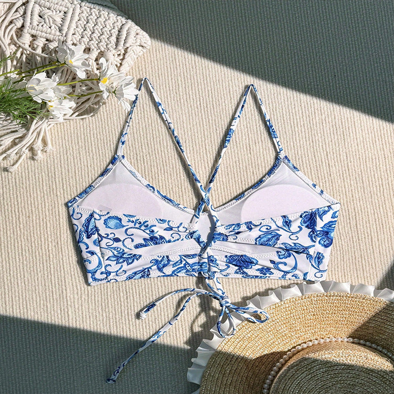 Damen Triangel-Bikinioberteil mit floralem Muster EB