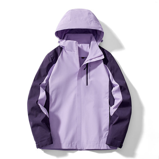 Damen Leichte zweifarbige Softshelljacke mit Kapuze, atmungsaktivem Meshfutter und Brustreißverschluss EB