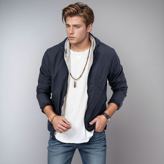 Herren leichte Übergangsjacke mit praktischen Taschen EB