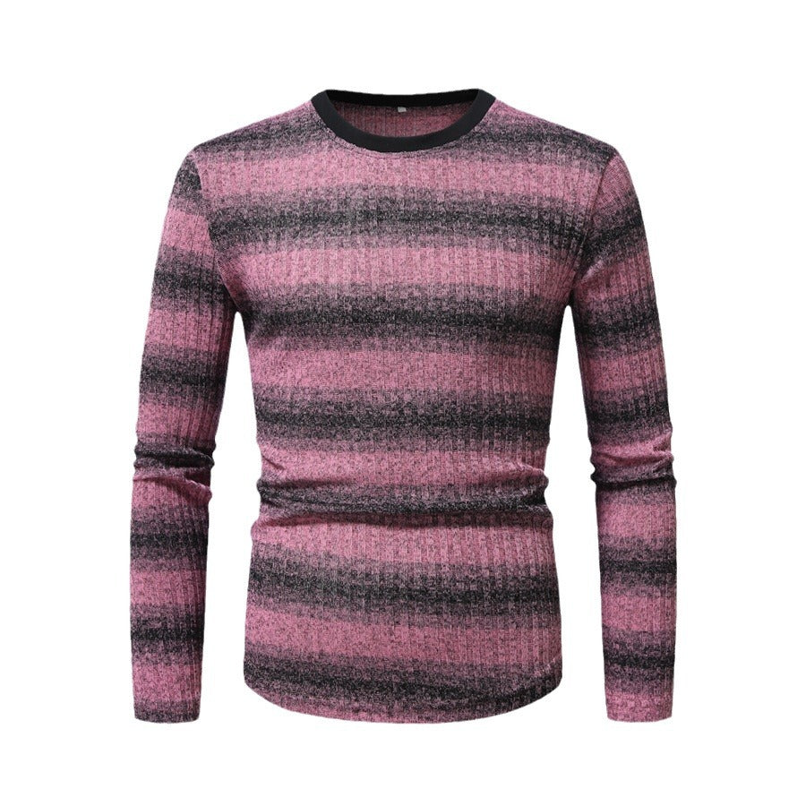 Herren Langarmshirt aus strukturiertem Material mit modischem Streifenmuster EB