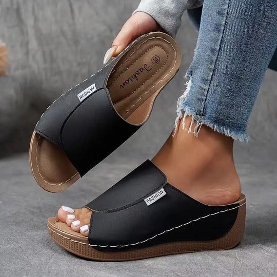 Damen Wedge-Pantoletten mit modischem Design und komfortablem Fußbett EB