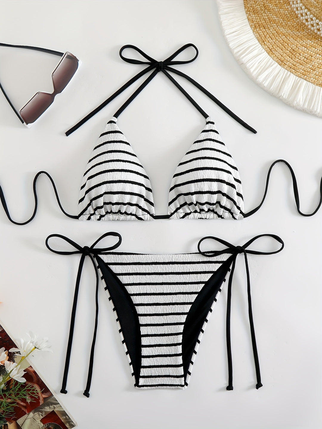 Damen Streifen Bikini Set EB