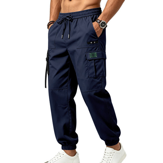 Herren Cargo-Jogginghose mit Kordelzug elastischen Bündchen und Multifach-Taschen EB