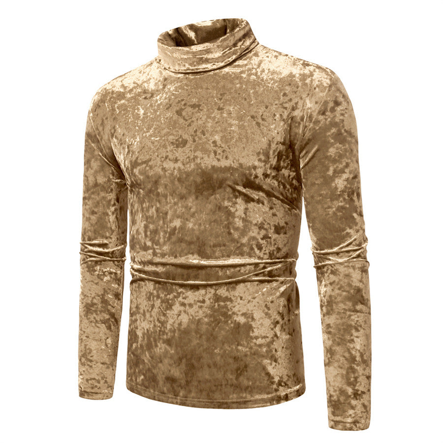 Herren Samt-Rollkragenpullover mit elegantem Design EB