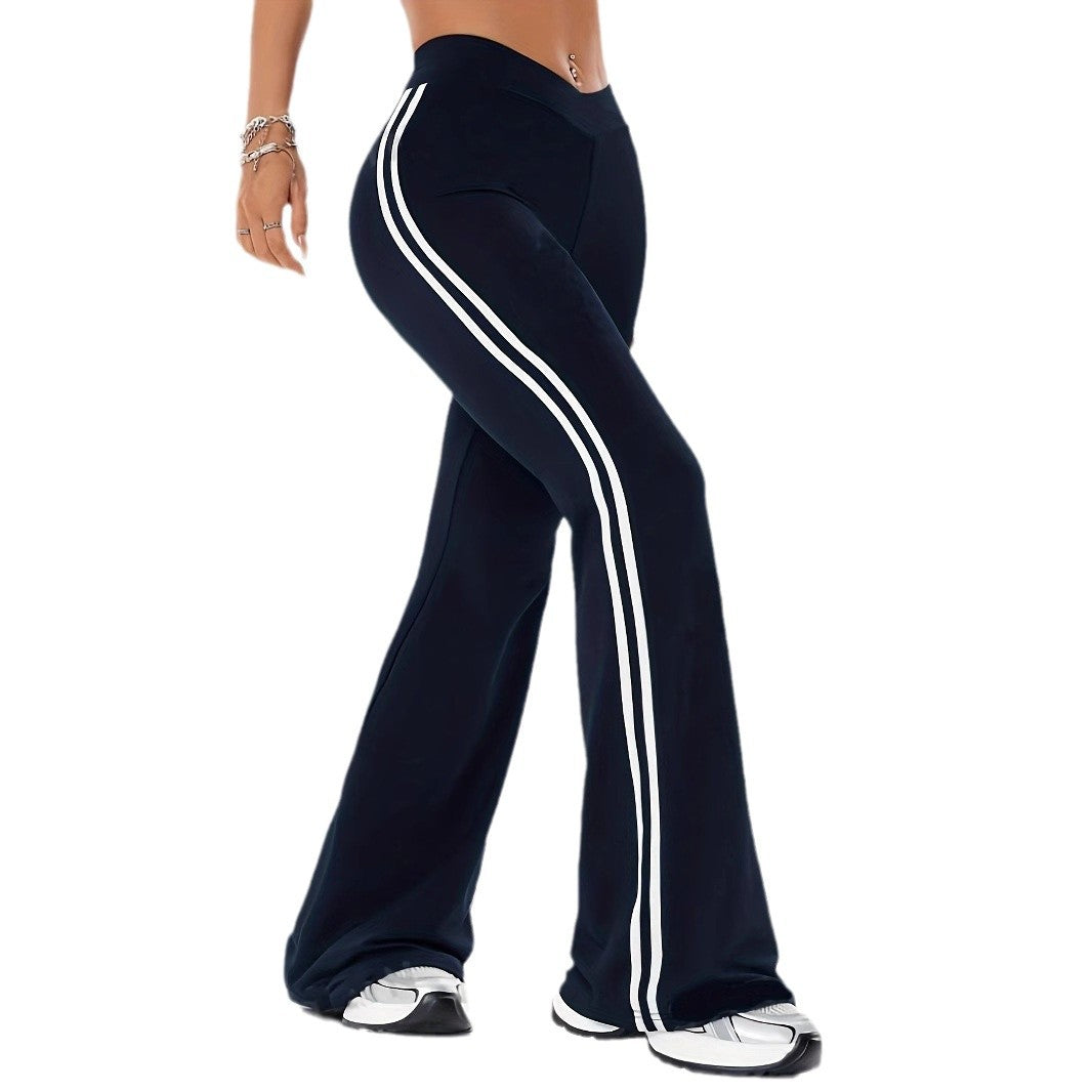 Damen Hochwertige Sportleggings mit seitlichen Streifen EB