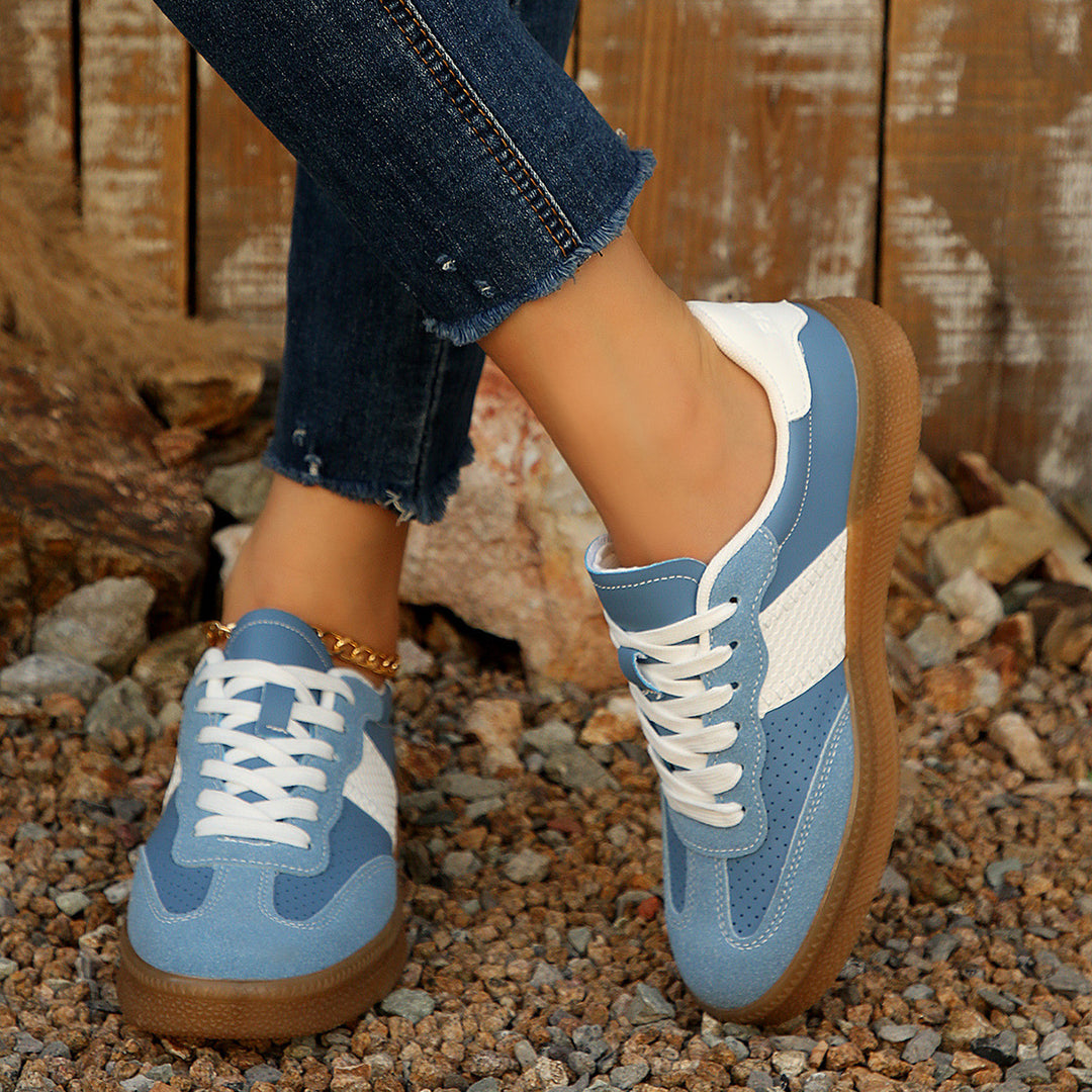 Damen Modische Freizeitsneaker mit perforiertem Obermaterial und rutschfester Laufsohle EB