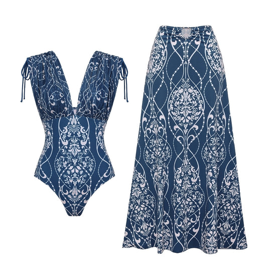 Damen eleganter Einteiler Badeanzug mit raffinierter Drapierung EB