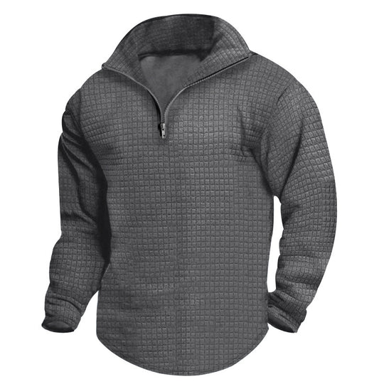 Herren Wärmeisolierter Pullover mit halbhohem Kragen und strukturierter Oberfläche EB