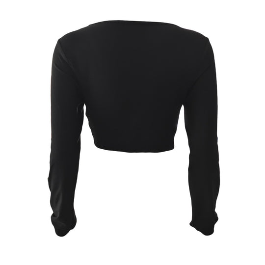 Damen Crop-Top mit Raffung und V-Ausschnitt EB