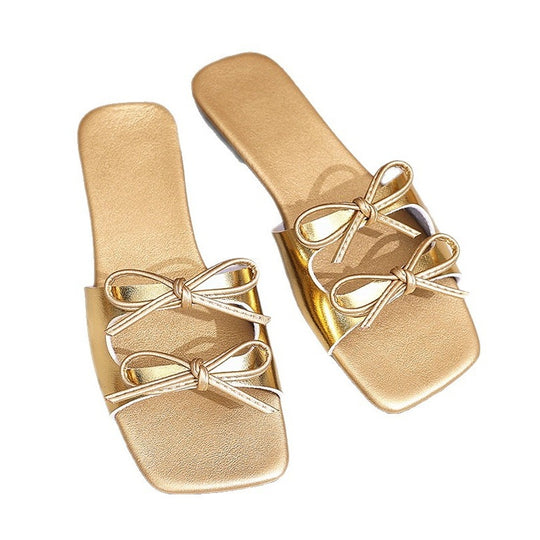 Damen elegante Slides mit stilvollem Schleifen-Design EB