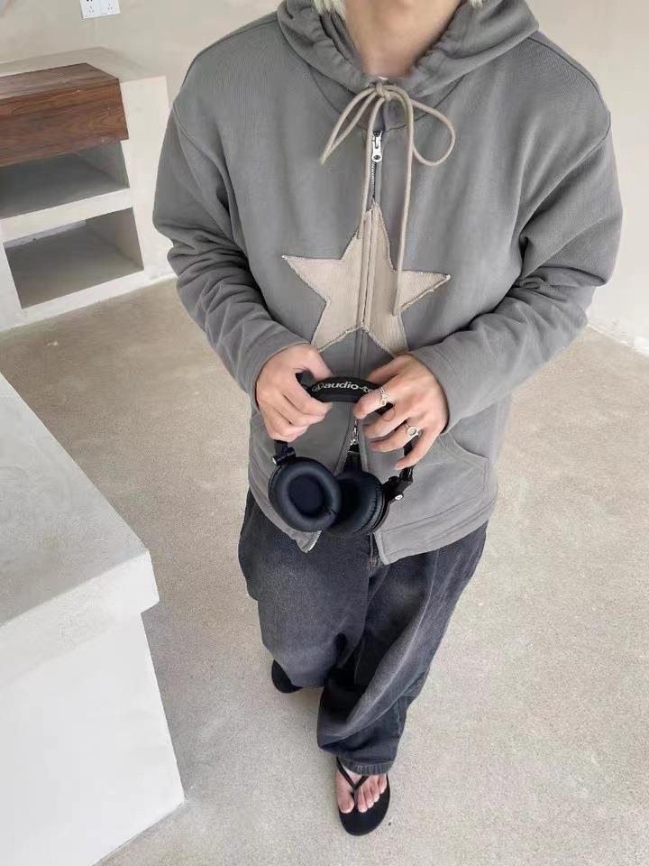 Damen lässiger Kapuzenpullover aus weichem Material mit stilvollem Sternenmotiv EB