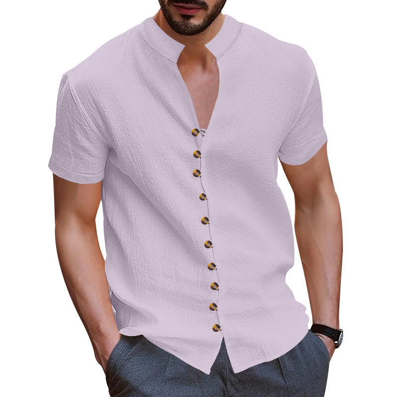 Herren Kurzarmhemd mit modernen Knopfdetails EB