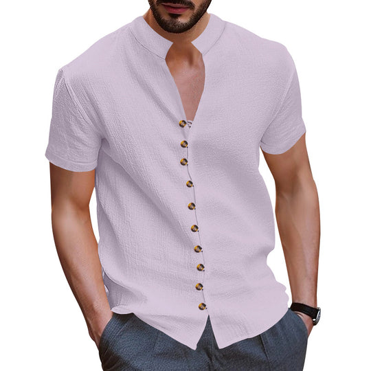 Herren Kurzarmhemd mit modernen Knopfdetails EB