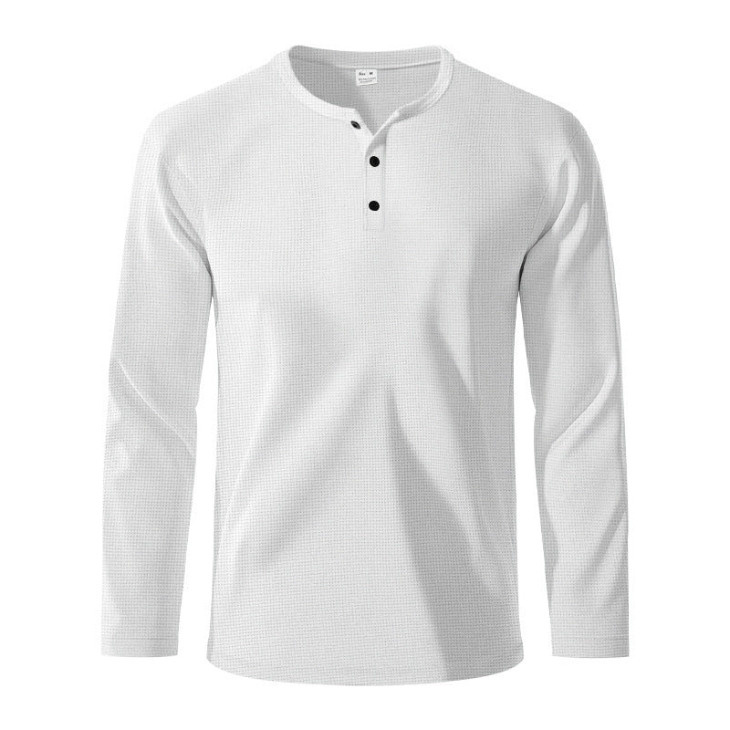 Herren Langarm-Henley-Shirt aus atmungsaktivem Strukturstoff EB