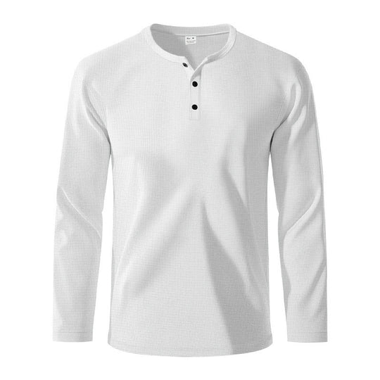 Herren Langarm-Henley-Shirt aus atmungsaktivem Strukturstoff EB