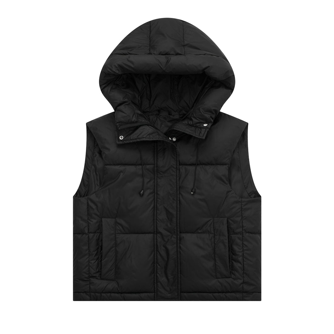 Damen Steppweste mit Kapuze und praktischen Taschen EB