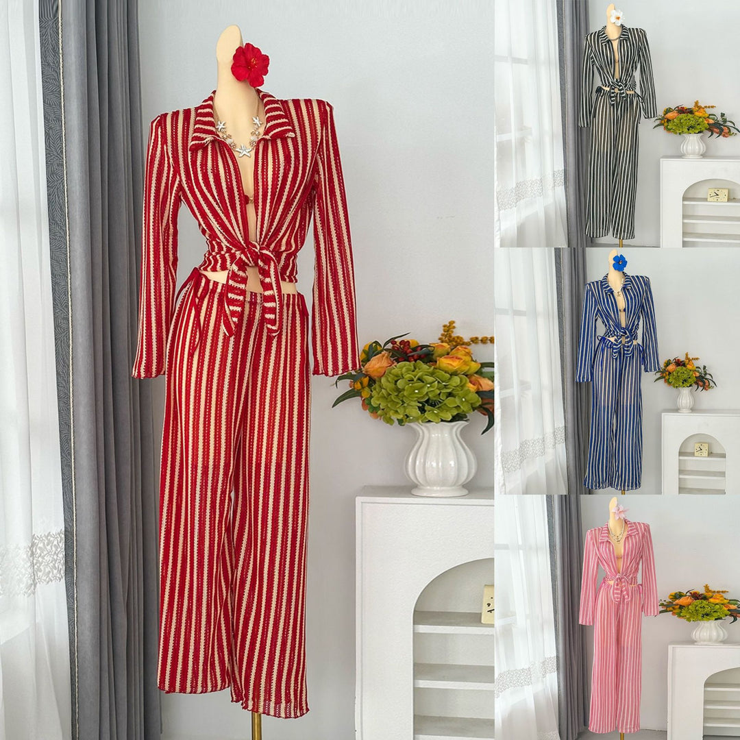 Damen Jumpsuit mit modischem Bindegürtel EB