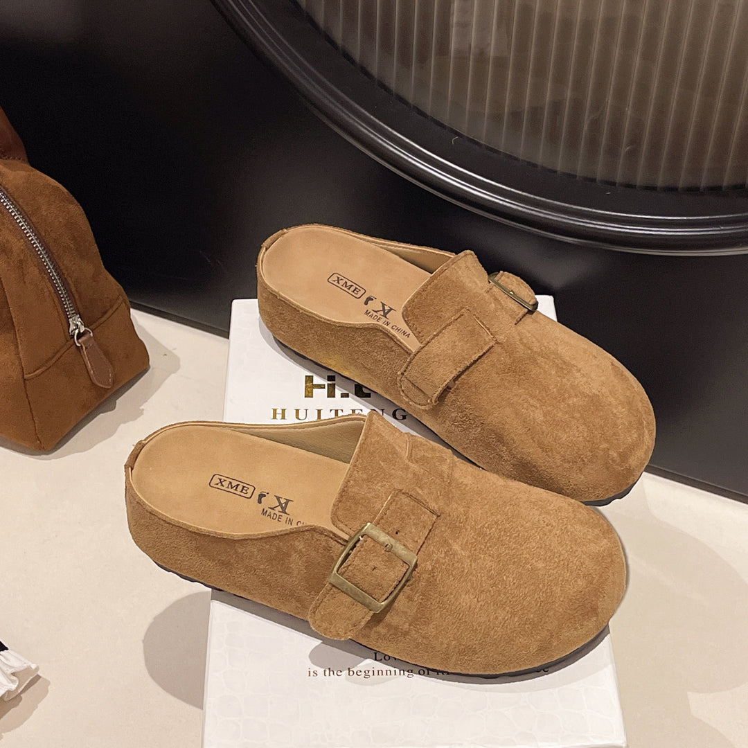 Damen Komfortable Slipper mit elegantem Schnallenverschluss EB