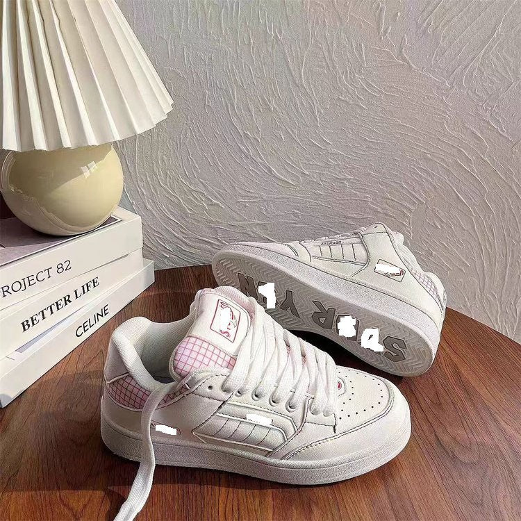 Damen Modische Sneakers mit kariertem Design und weicher Polsterung EB