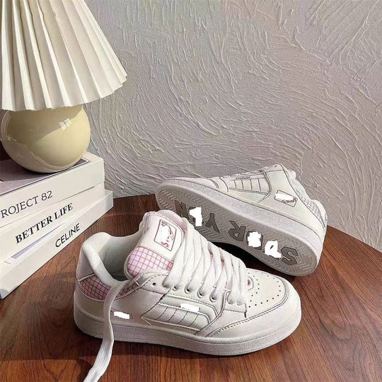 Damen Modische Sneakers mit kariertem Design und weicher Polsterung EB