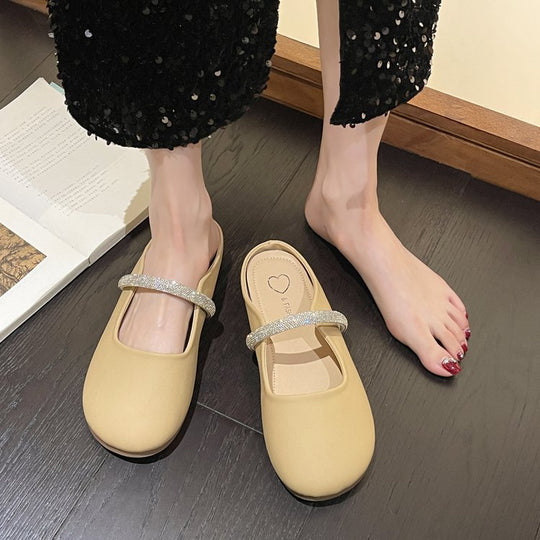 Damen elegante Mules mit funkelndem Riemen EB