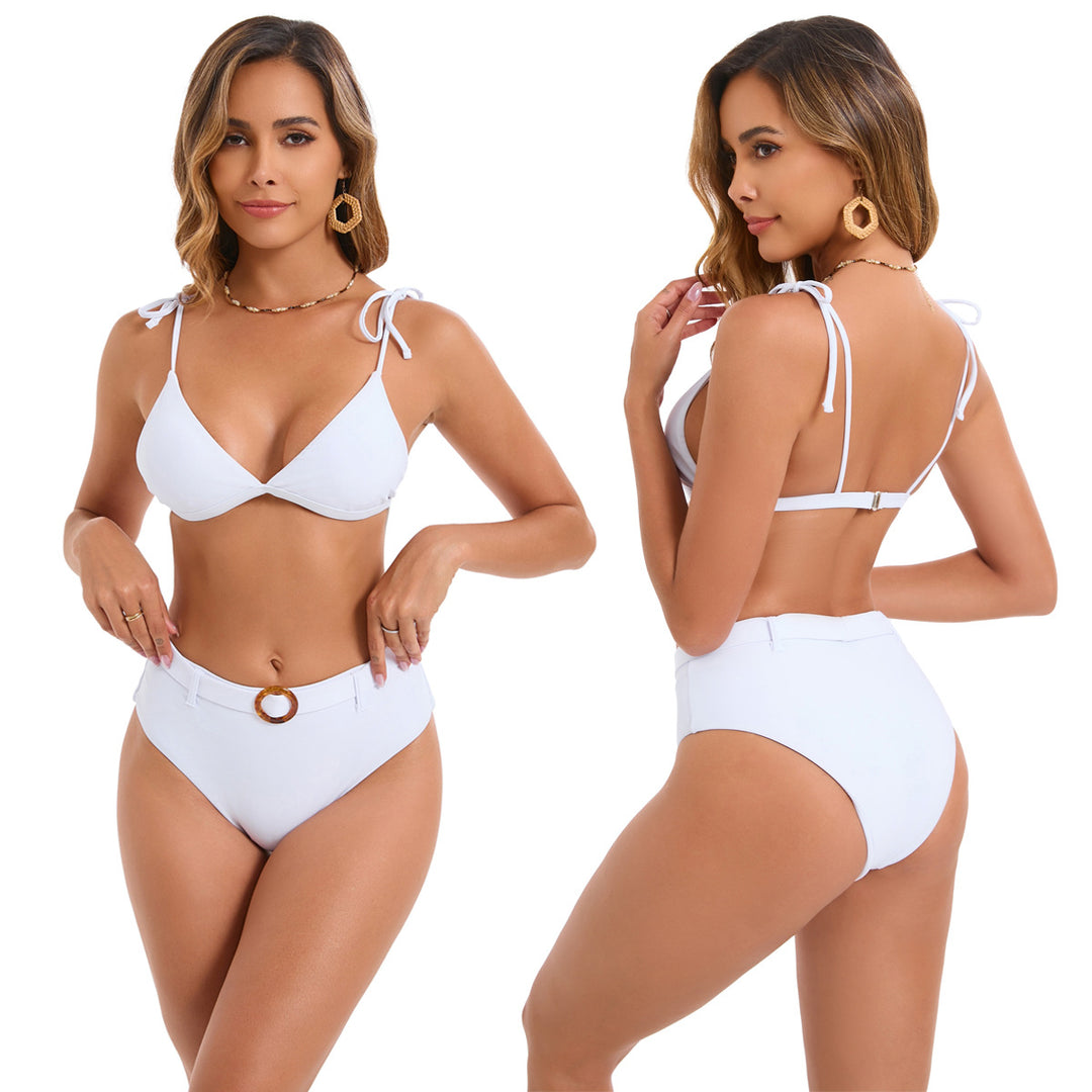 Damen Triangel-Bikini mit eleganter Schnürung und trendigem Ringverschluss EB