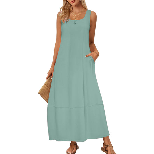 Damen Maxikleid im entspannten Schnitt mit praktischen Taschen EB