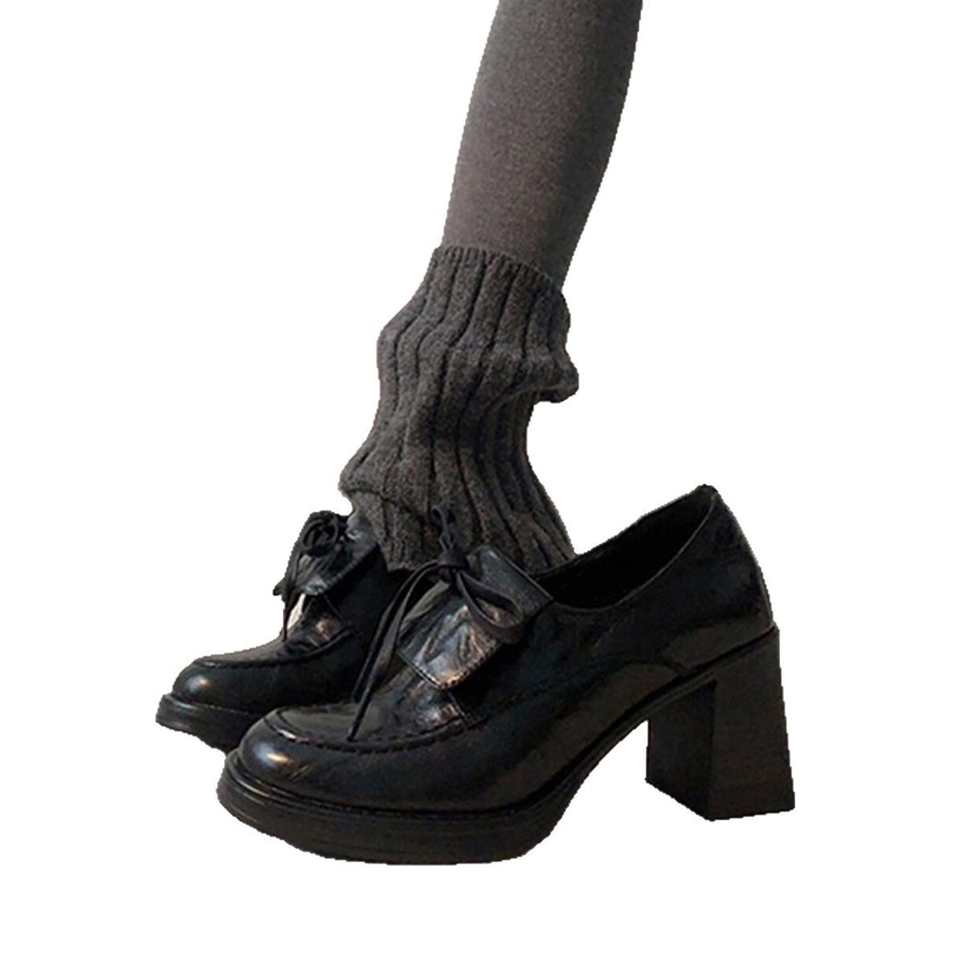 Damen elegante Schnürschuhe mit Blockabsatz EB