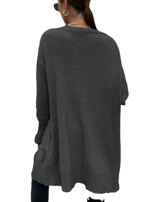Damen Strickcardigan mit legerem Schnitt und tiefen Taschen EB