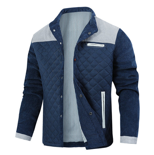 Herren gesteppte Freizeitjacke mit modischem Stehkragen und praktischen Taschen EB