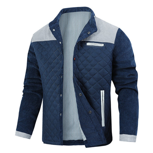 Herren gesteppte Freizeitjacke mit modischem Stehkragen und praktischen Taschen EB