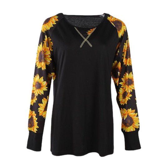 Damen Langarmshirt mit floralem Armdesign EB