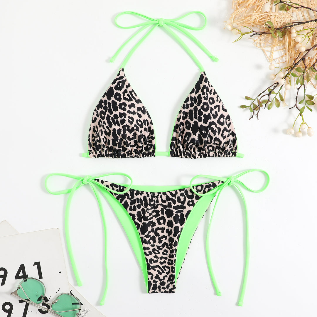 Damen Triangel-Bikini-Set mit aufregendem Leo-Muster EB