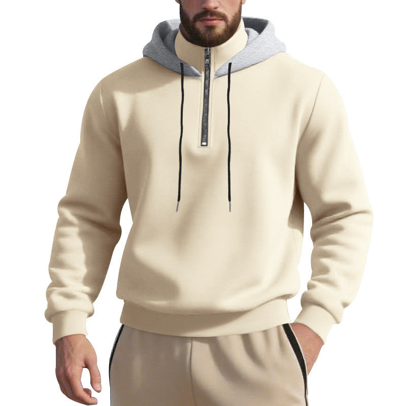 Herren sportlicher Kapuzenpullover mit halbem Reißverschluss und atmungsaktivem Stoff EB