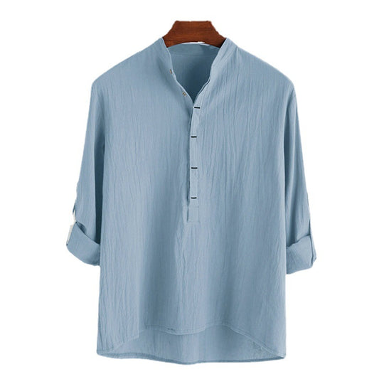 Herren Langarm-Henley-Hemd mit feinen Knopfdetails und lässigem Schnitt EB